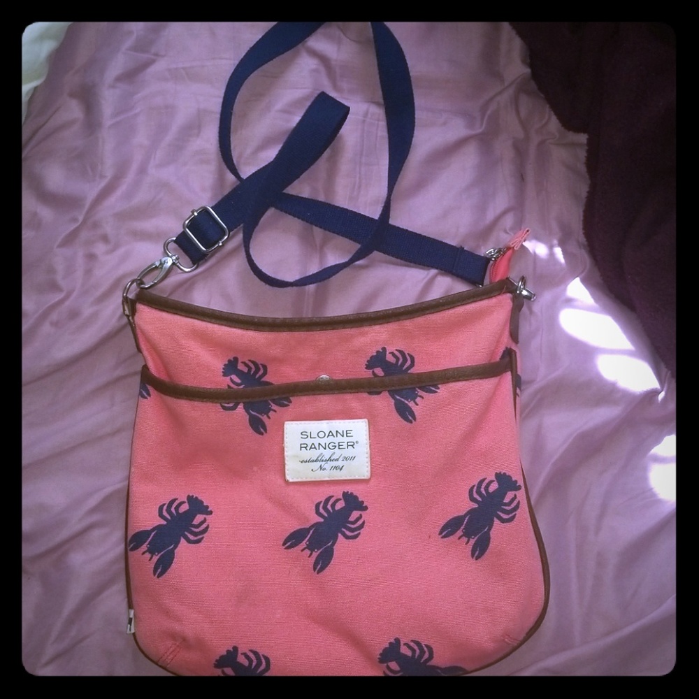 Coral pink Lobster cross body bag